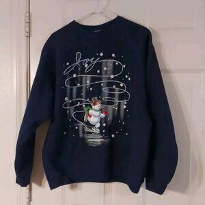 Vintage Unisex Adult Pluma Heavyweight Fleece Sweatshirt Navy Blue Size Large